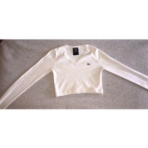- White Ralph Lauren Crop Top Long Sleeve 💕